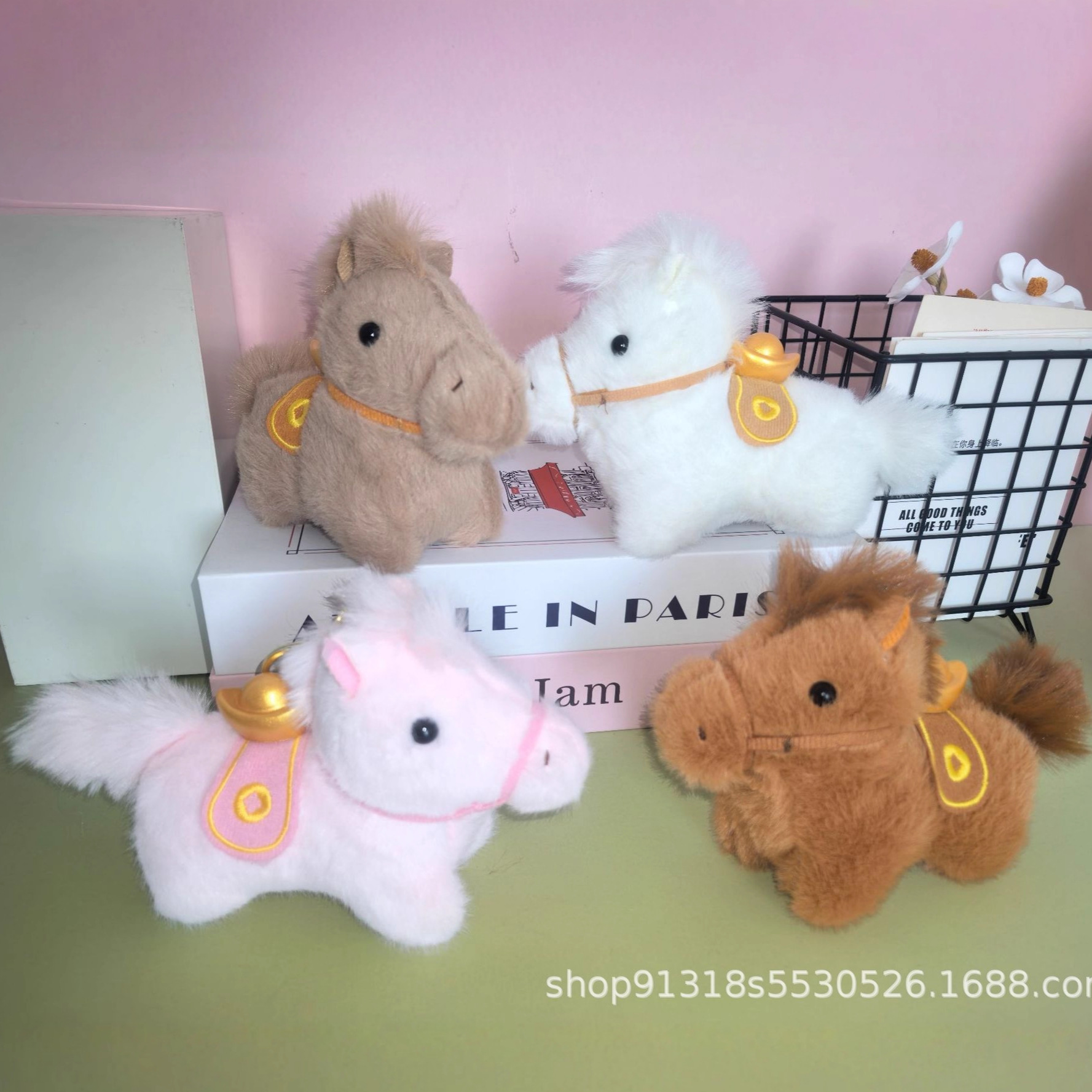 Cute Plush Pony Doll Keychain, Plush Toy Figurine, Zodiac Doll, Year of the Horse Mascot