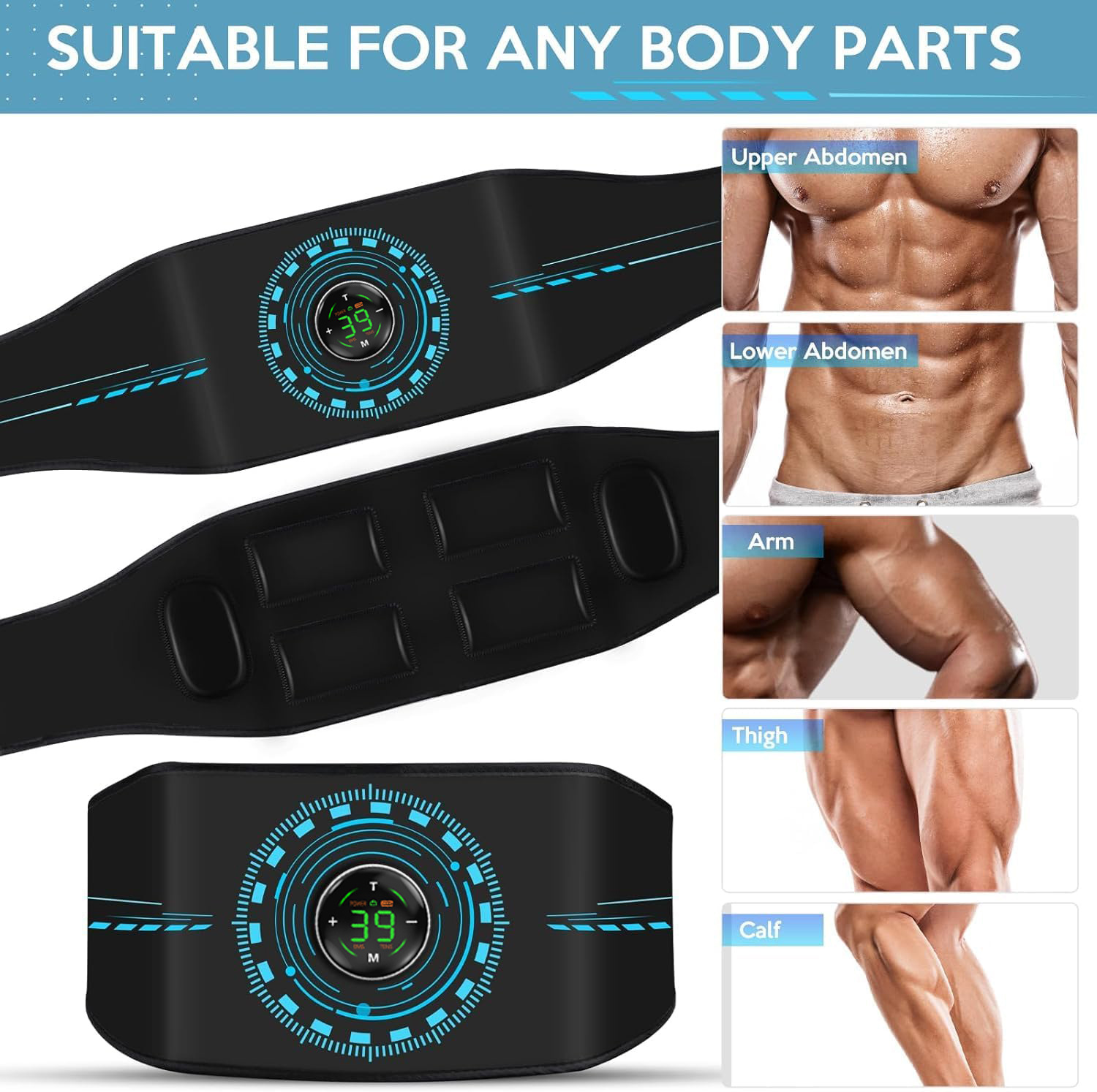 Cross-border intelligent touch screen charging host EMS abdominal fitness instrument home lazy fitness equipment abdominal muscle belt wholesale