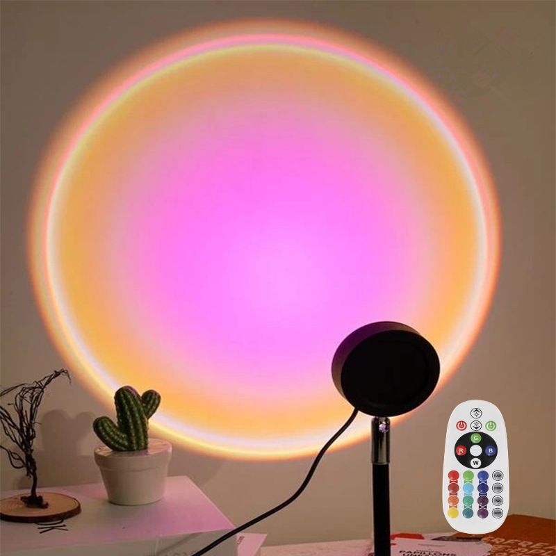 2023 mini RGB sunset light projector night light sunset projection LED bedroom atmosphere rainbow lamp decorative light