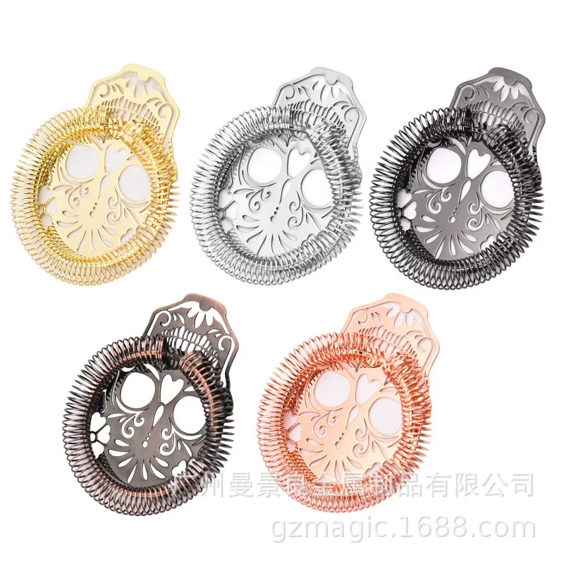 Stainless Steel 304 Ice Filter Bar Cocktail Ice Separator Filter Slag Separator Mixing Cup Utensils Cross-Border Creative