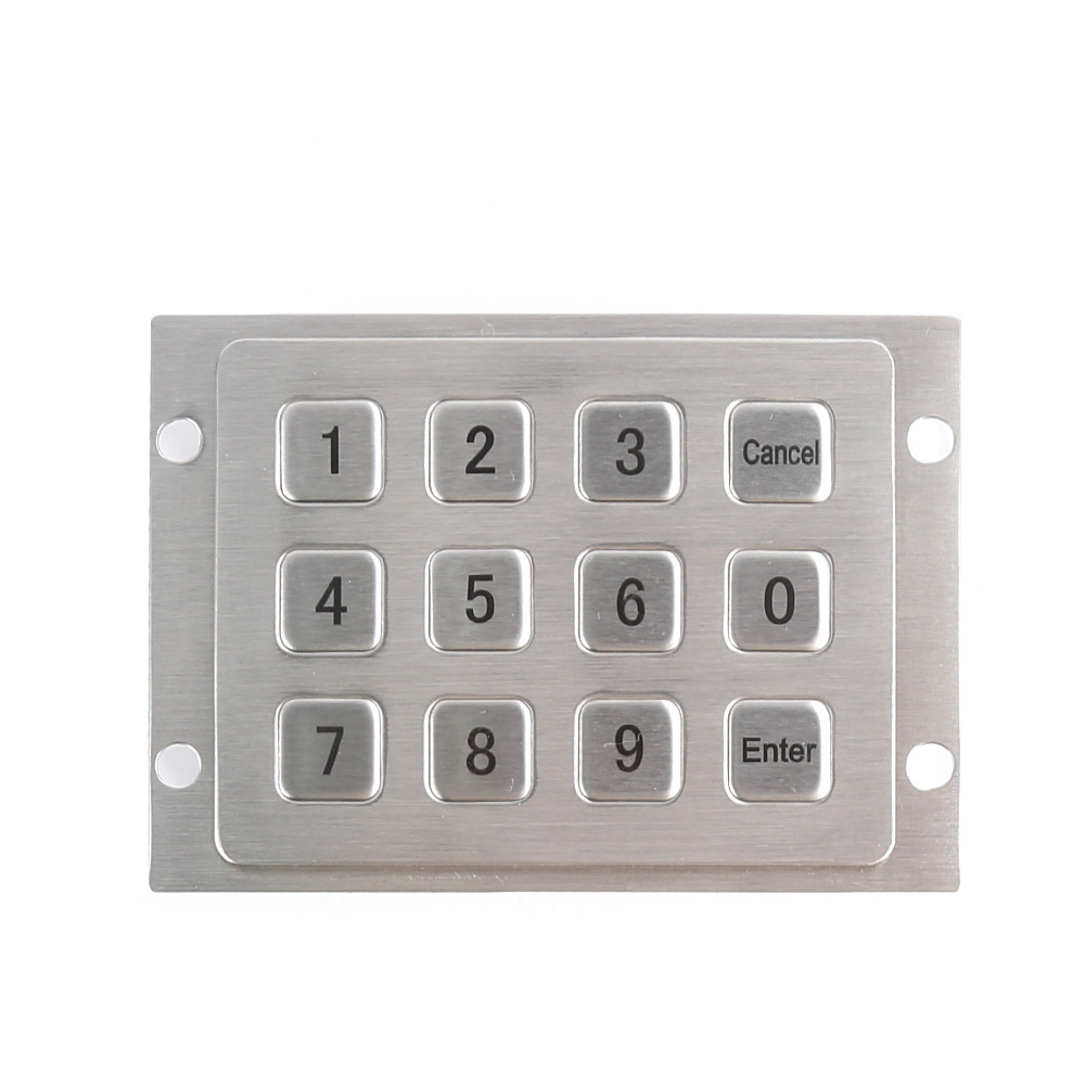 Factory direct supply self-service vending machine metal keypad waterproof and dustproof 12-key stainless steel metal digital keys