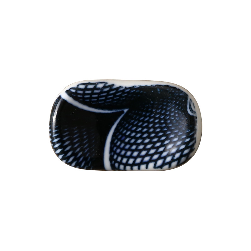 Simple Nordic Style Ceramic Tableware Chopsticks Rack Spoon Rack Hotel Ritual Set Table Oval Chopsticks Holder Household Chopsticks Rack