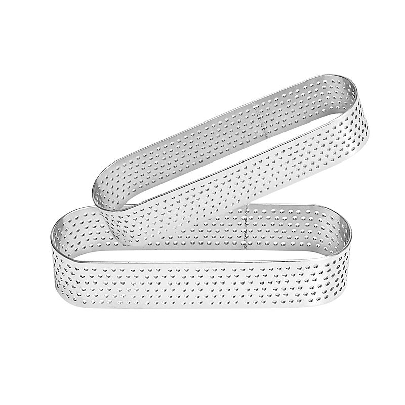 430 stainless steel perforated oval tower ring punching tart ring with hole cake tart ring mousse ring mold