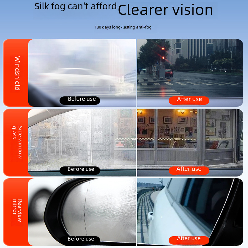Car Windshield anti-fog spray rearview mirror waterproof anti-fog rain long-acting rain film rain oil removing film