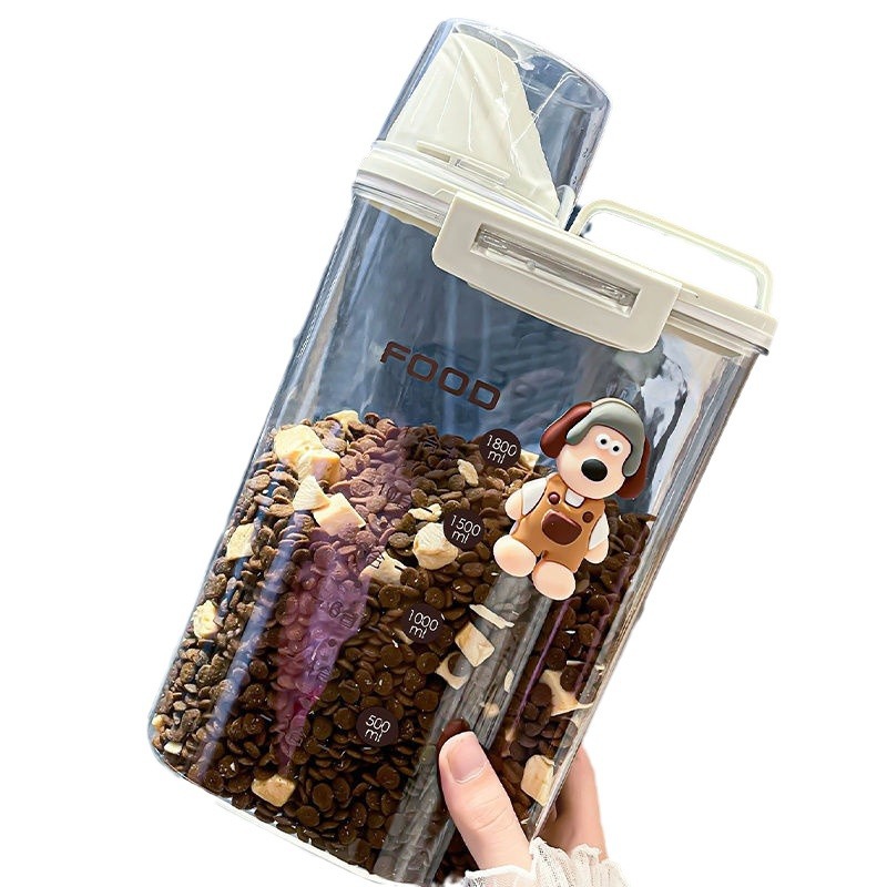 Cat Food Storage Barrel Dog Food Sealed Barrel Moisture-proof Grain Storage Barrel Pet Food Snacks Freeze-drying Tank Household Storage Box