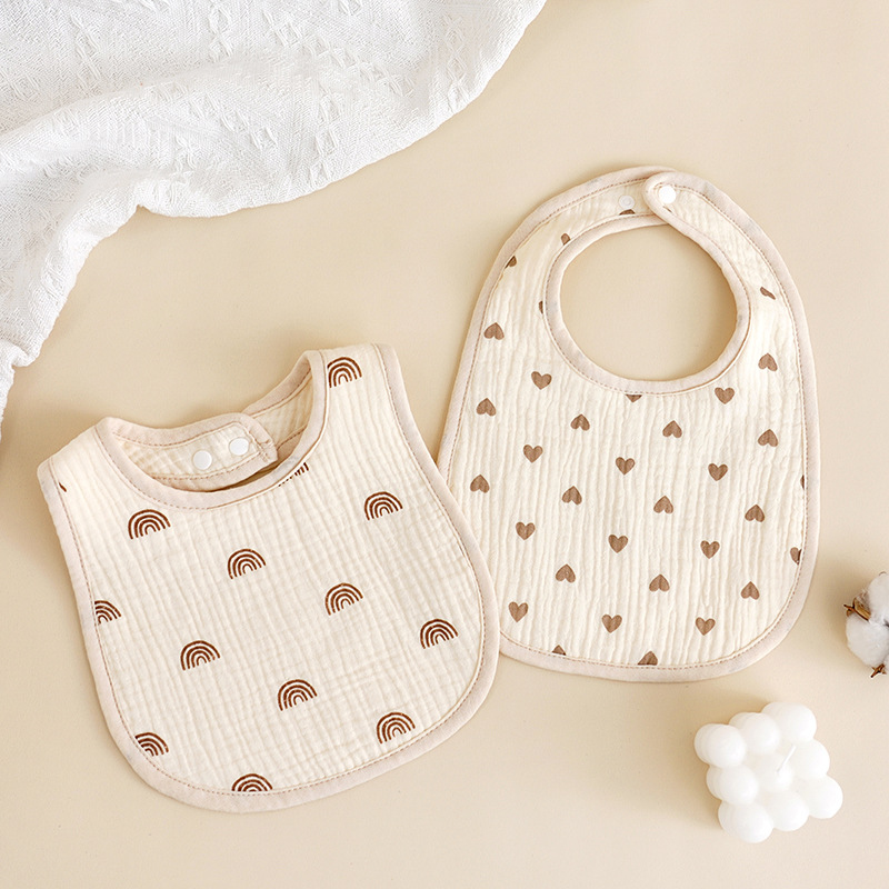 U-shaped bib six-layer cotton gauze baby saliva towel eating bib baby anti-spitting milk towel ins Korean bib