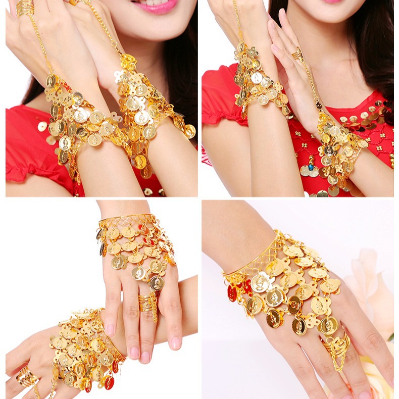 Y Belly Dance Clothing Accessories Indian Dance Performance Accessories Jewelry Ring Bracelet Bracelet Dance Performance Ring Hand