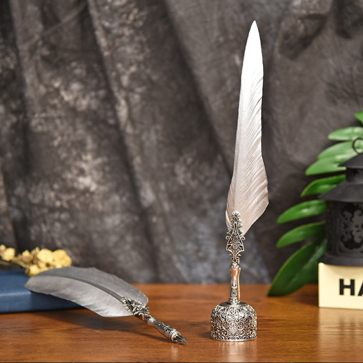 Бесплатная доставка, новая европейская стильная перьевая ручка с пером, изысканный резной держатель, креативная подарочная коробка для студентов, винтажная ручка