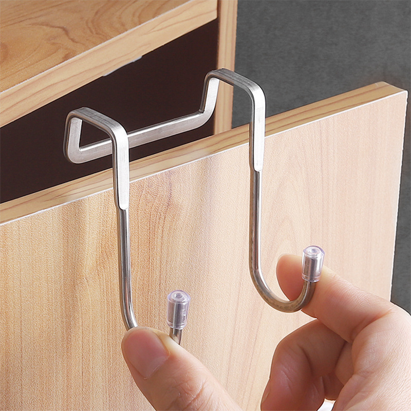 Stainless Steel Bedside Cabinet Door Hook Dormitory Double Hook S Hook Hook Clothes Bathroom Kitchen Hook S Hook Door Rear