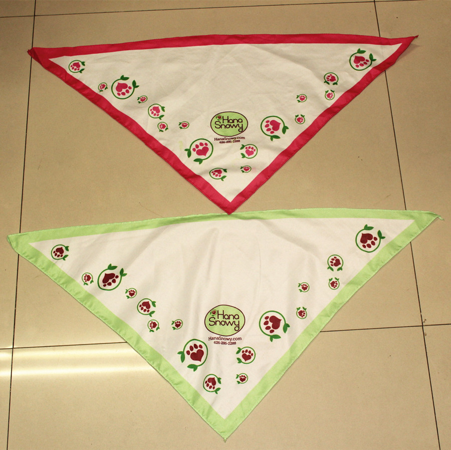 Manufacturer Customized Polyester Triangle Scarf Pet Headscarf Thickeneded Polyester Triangle Headscarf