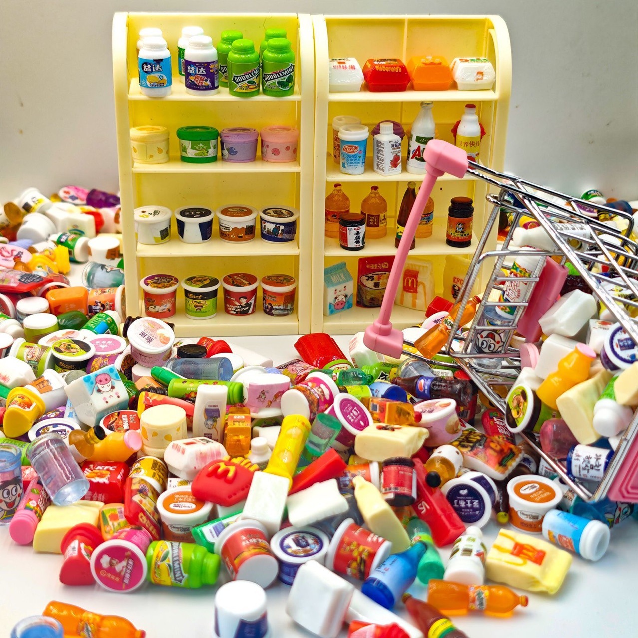 Miniature Food Toys DIY Convenience Store Supermarket Toys Mini Model Cans Small Bottles Cigarette Boxes Instant Noodles