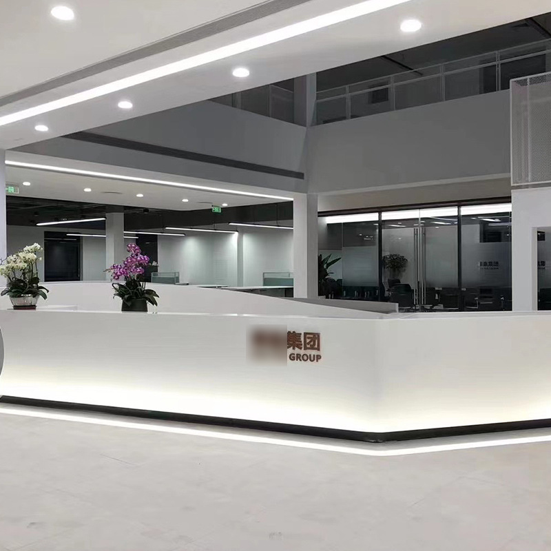 Artificial Stone Reception Desk for Hotels, Welcome Desk Design, Quartz Stone Bar Service Counter Production