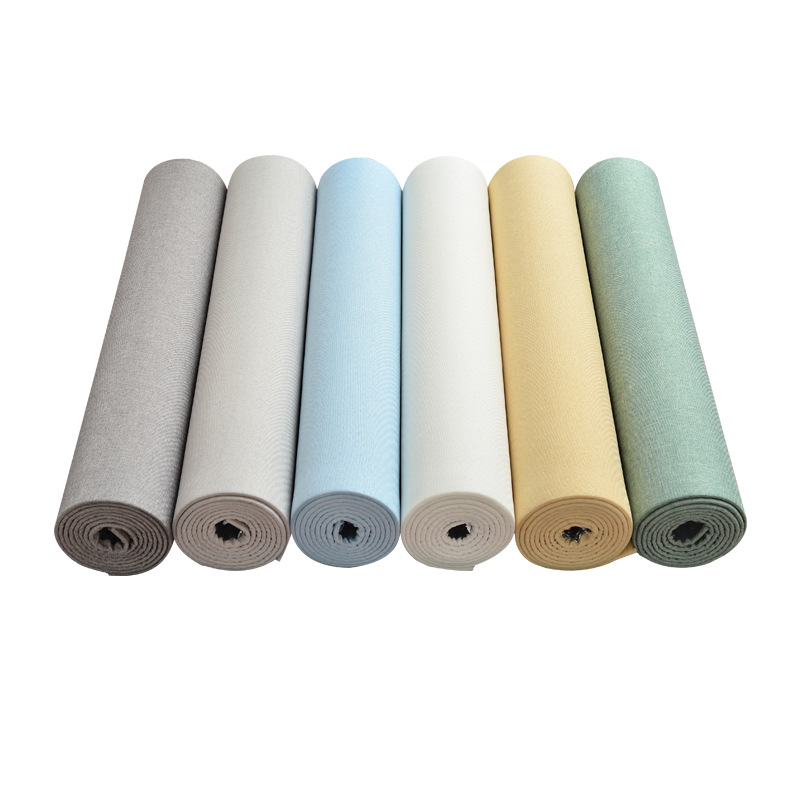 Linen Thickened Wall Cloth Self-adhesive Wallpaper Bedside Soft Bag Wallboard TV Background Wall Stickers Waterproof Bedroom Decorative Wallpaper