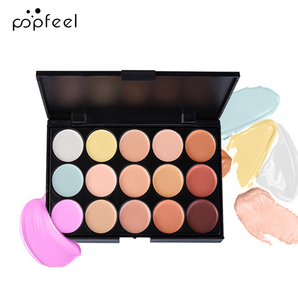 Popfeel15 Concealer Cream Spot Cover Acne Marks Wet Foundation Cream Waterproof Cover Dark Circles Concealer Foundation Cream