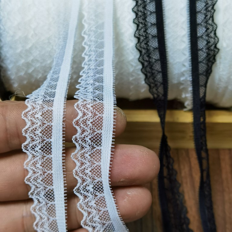 Ширина 1.5 см, эластичное кружево, ручная работа, декоративная узкая черно-белая подкладка для юбок и одежды