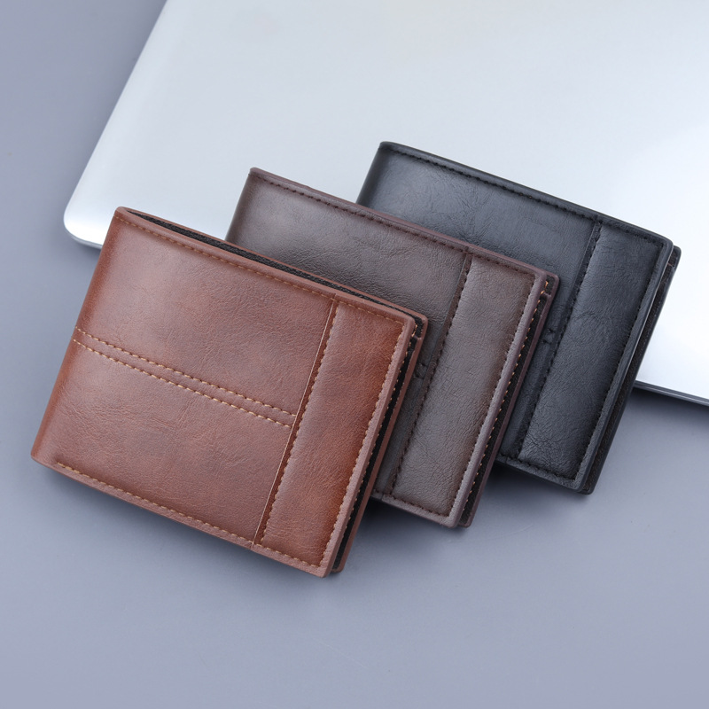 New Men's Short Wallet Men's Wallet Card Holder All-In-One Men's Wallet Short Clip Multi-Functional Coin Purse Business