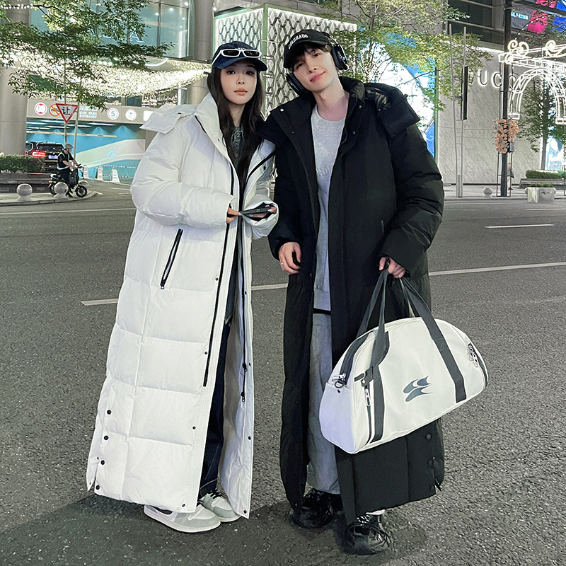 New super long ankle down jacket autumn and winter lovers wholesale men's and women's relaxed Korean casual warm coat