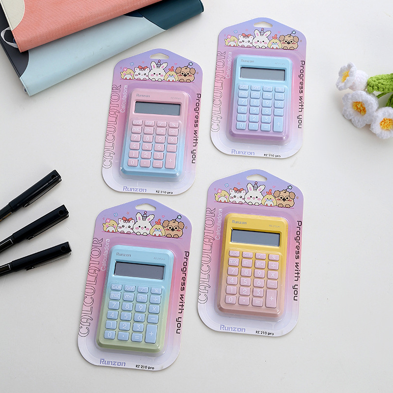 210Pro Dopamine Portable 8-Digit Calculator Cute Gradient Lightweight High-Looking Office Stationery Calculator