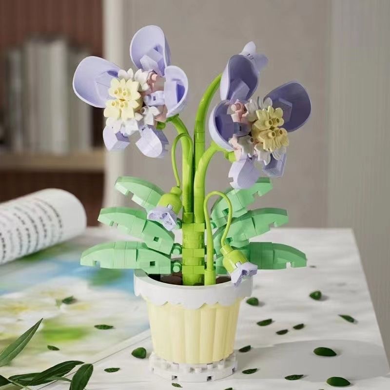 Chaolechuang Micro-particle 7219-30 Building Blocks Eternal Flower Potted Plants Girls Birthday Gift Assembled Building Blocks