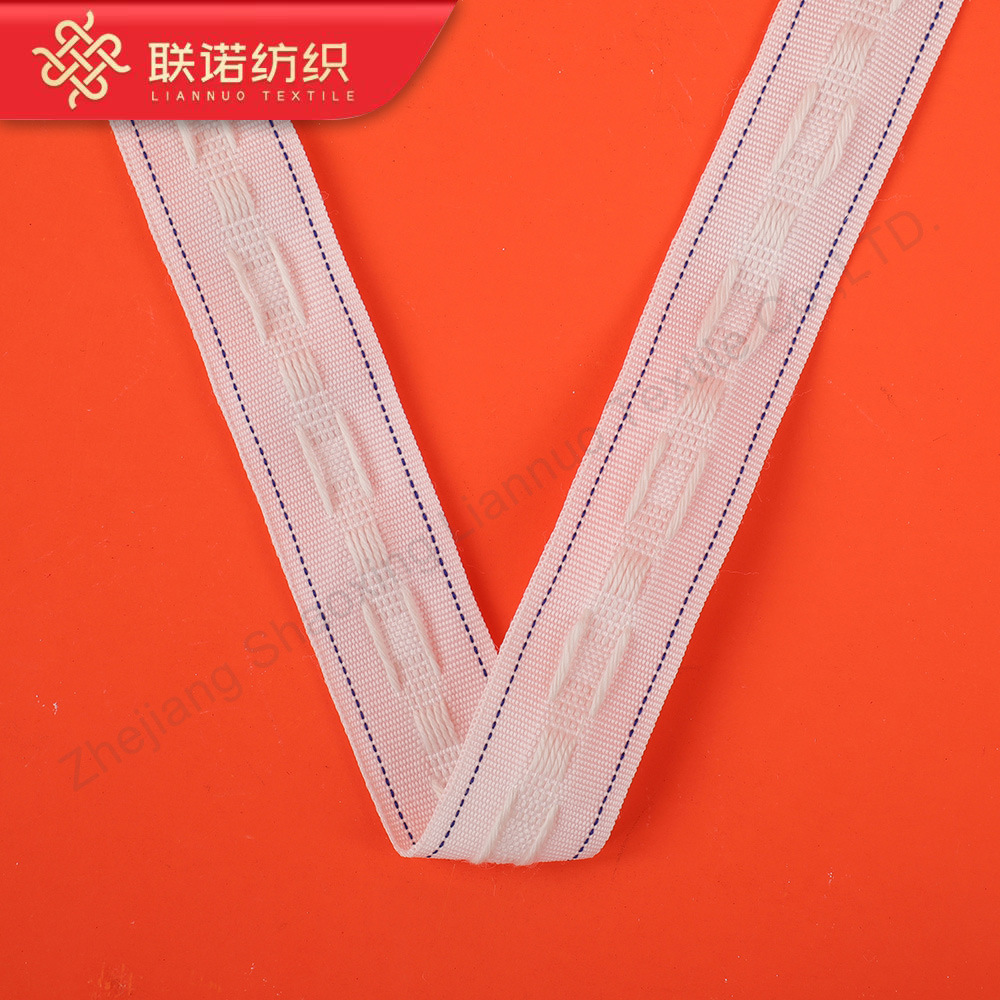 Liannuo Textile Custom 2.5cm Blue Double-Line Drawstring with S Hook for Export, Bedroom Curtain Strap Customization