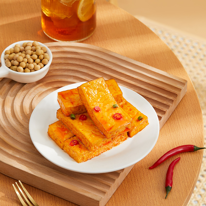 Jin zi dried bean curd 220g thick dried bean curd leisure spicy snacks spicy Hunan specialty dried bean curd wholesale