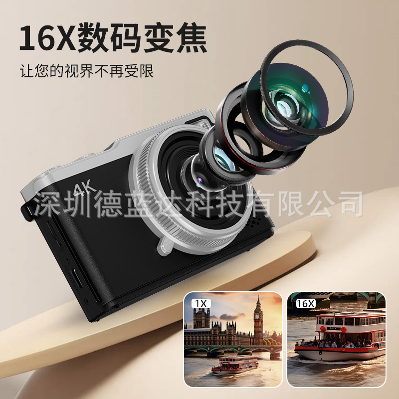 Cross-Border New 4K Digital High-Definition Camera Entry-Level Mirrorless Camera Student Party Selfie Flip Screen Wholesale