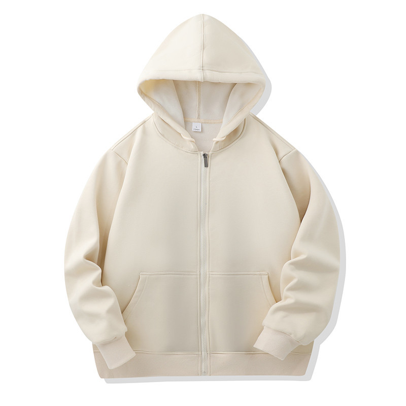 Autumn and winter New Olympic fleece adult patch bag zipper sweater cardigan jacket couple class uniform work clothes trendy all-matching