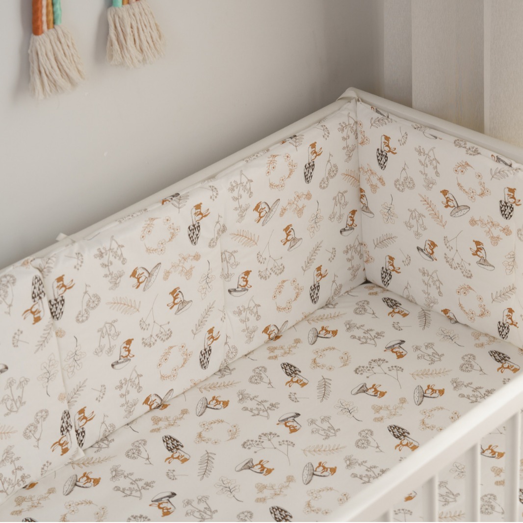 Baby bed circumference baby bed fence anti-collision block cloth fence soft bag pure cotton mushroom rabbit 120*30 one piece