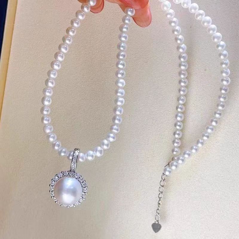 Dan peach jewelry detachable universal buckle pearl necklace pearl pendant high color retention clavicle chain universal buckle accessories