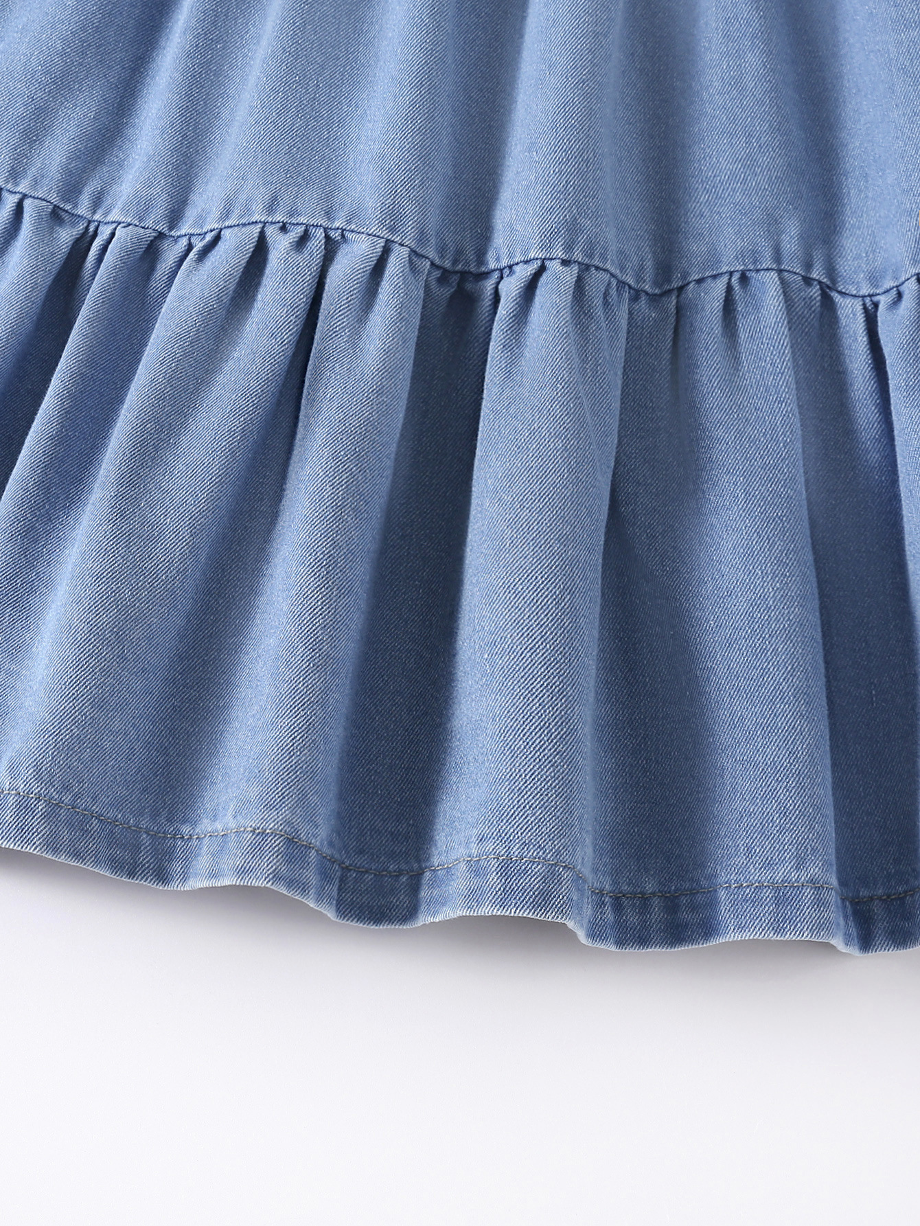 Cross-border retro elastic waist stitching Denim skirt women's spring and summer 2025 slim long A- shaped umbrella skirt multi-layer