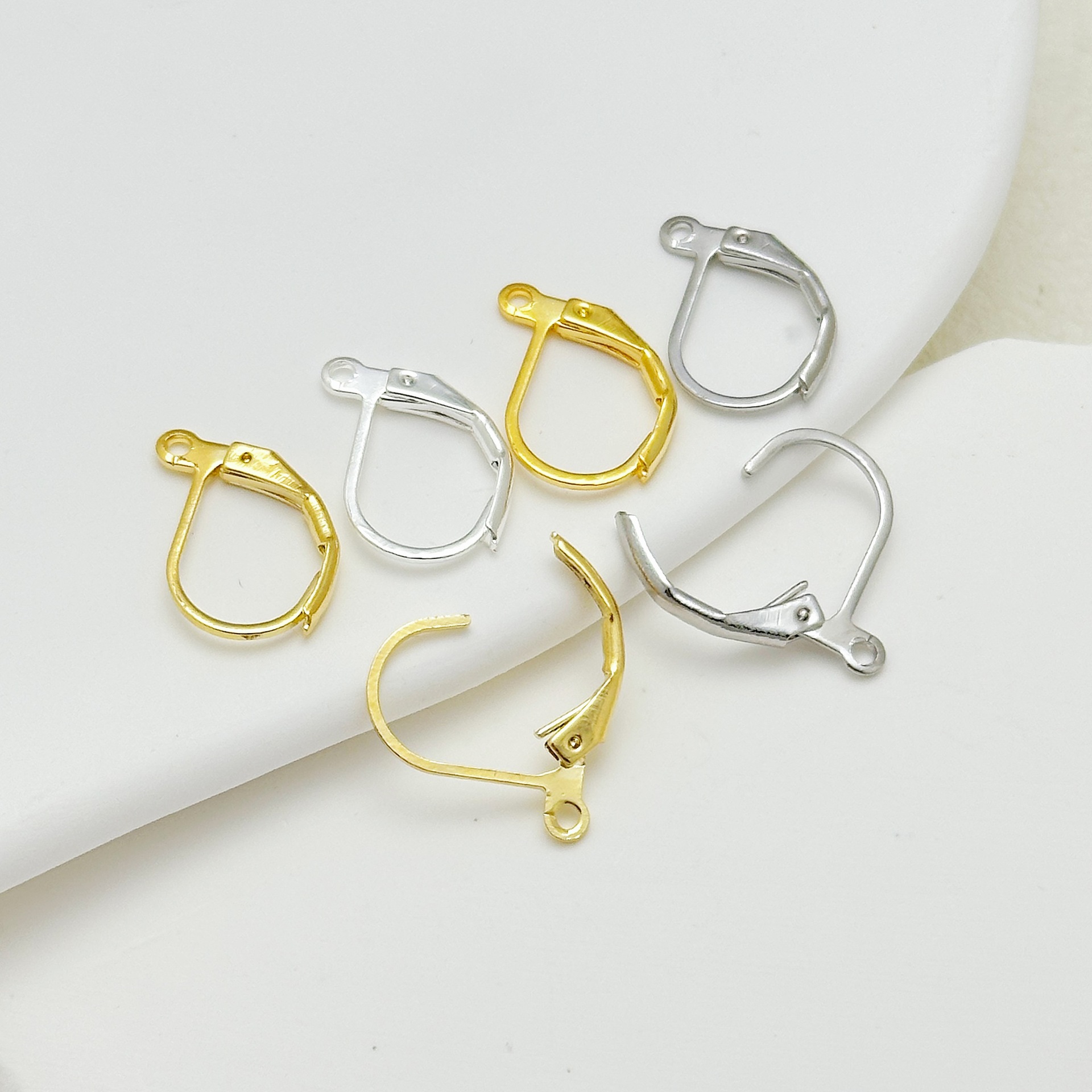 DIY Jewelry Accessories Pure Iron Spring D-Shaped French Ear Hooks Ear Clips Ear Buckles French Hooks Elastic Hook Ear Drop Hooks