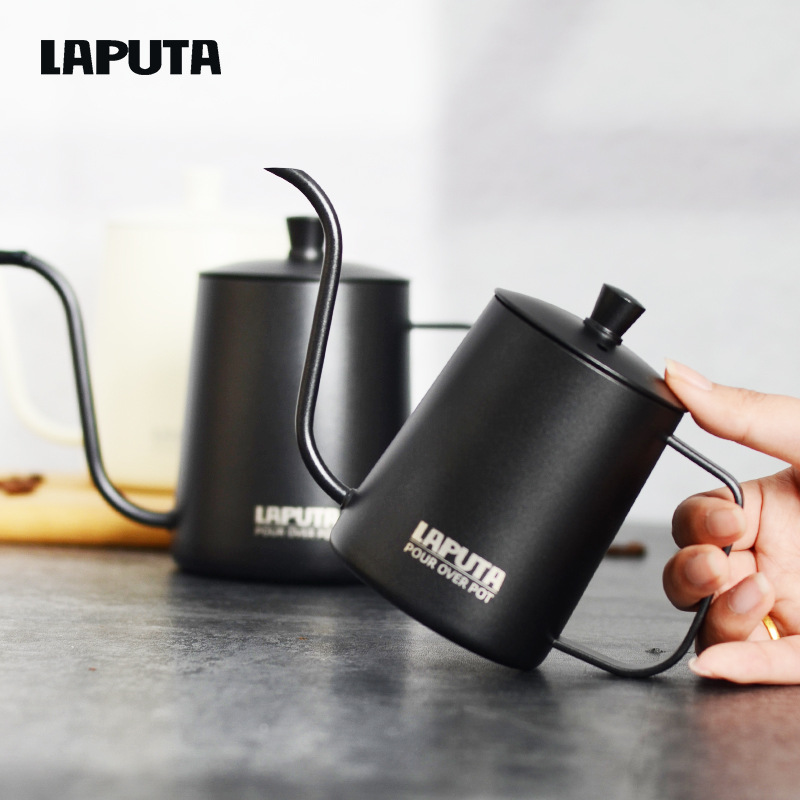 LAPUTA Lerton Hand-held Coffee Pot Hanging Ear Brewing Pot 304 Stainless Steel Drip Type Household Long Mouth Pot with Fine Mouth
