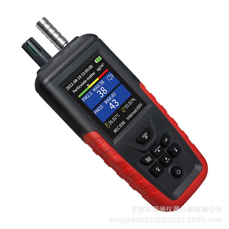 Handheld Laser Dust Particle Counter Temperature and Humidity Measuring Instrument Multi-Functional Dust-Free Workshop Dust Detector