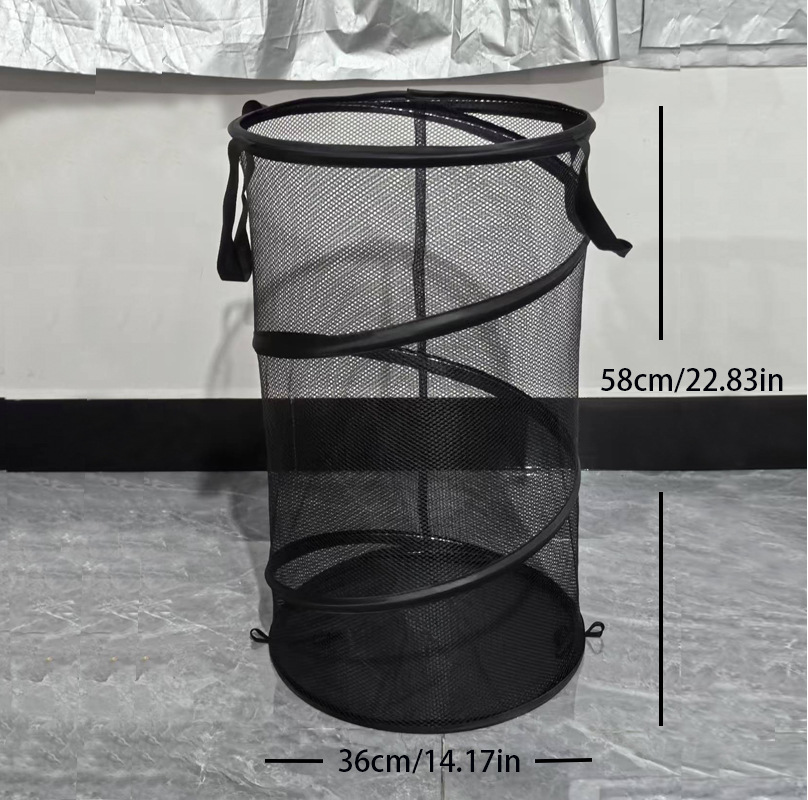 Factory Direct Supply Large Oxford Cloth Foldable Dirty Clothes Basket Convenient Floor-Standing Mesh Breathable Portable Clothing Storage