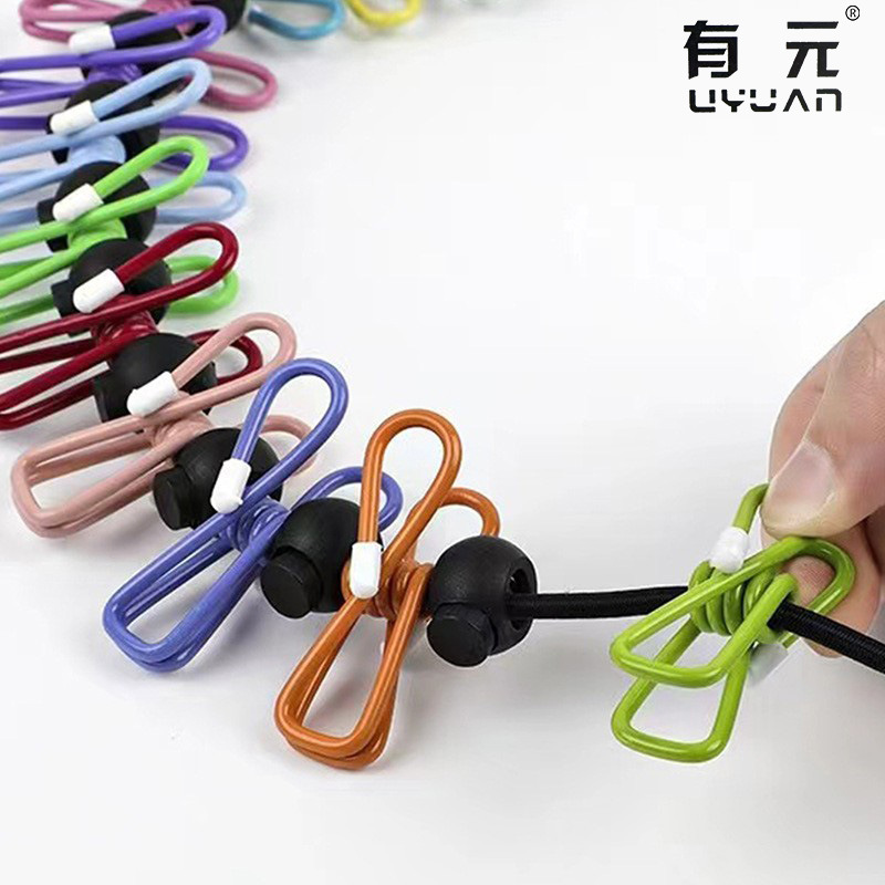 Dormitory Clothesline Household Clip Anti-Slip Buckle Clothesline Outdoor Telescopic Punch-Free Clothesline Travel Portable Rope