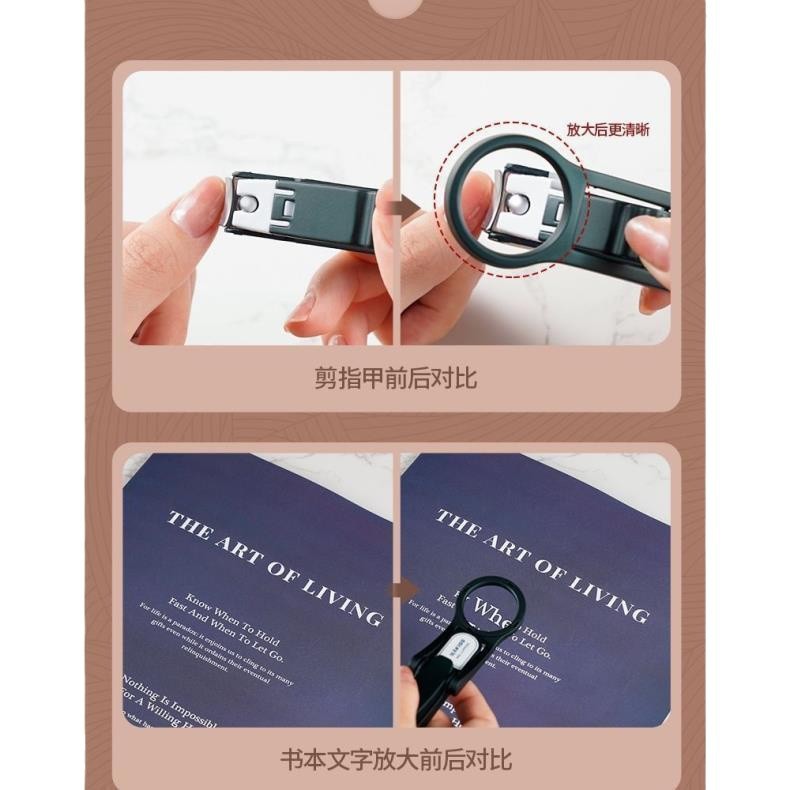 New Magnifying Glass Nail Clippers, High-End Nail Clippers for the Elderly and Children, Multifunctional Large Nail Clippers, Anti-Splash Nails
