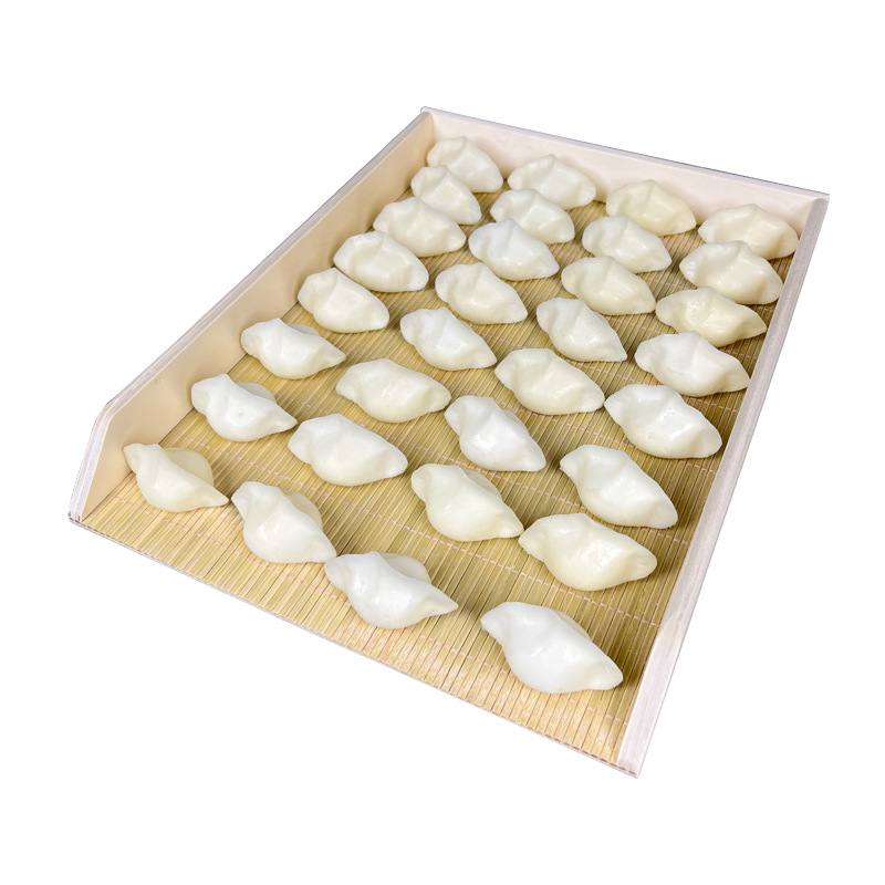 Dumplings Tray Wooden Dumpling Box Rectangular Stackable Frozen Wonton Tray Household Cover Curtain Commercial