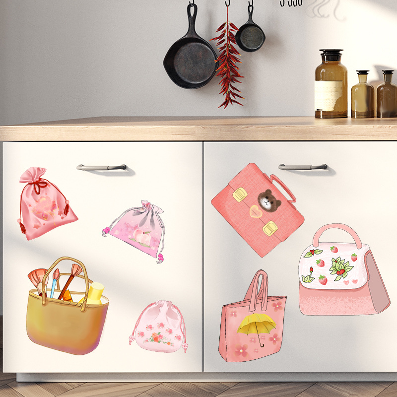 Children's Room Seamless Small Wall Stickers Girls Bedroom Furniture Wardrobe Stickers Cartoon Cartoon Cute Hand-painted Stickers