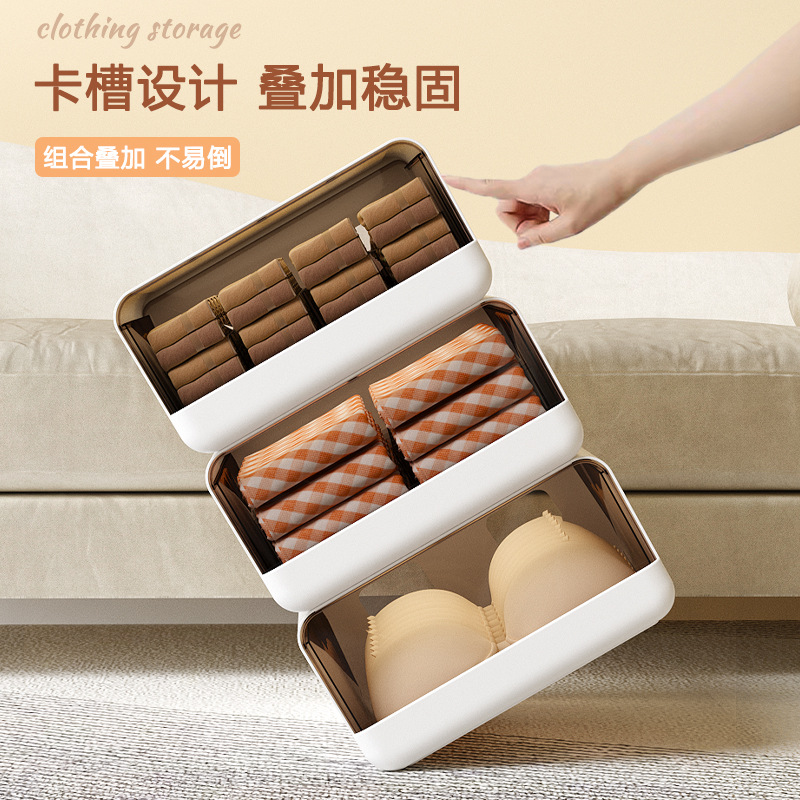 Underwear Storage Box Drawer-Type Household Intimates and Socks Storage Artifact Clothing Storage Box Wardrobe Compartment