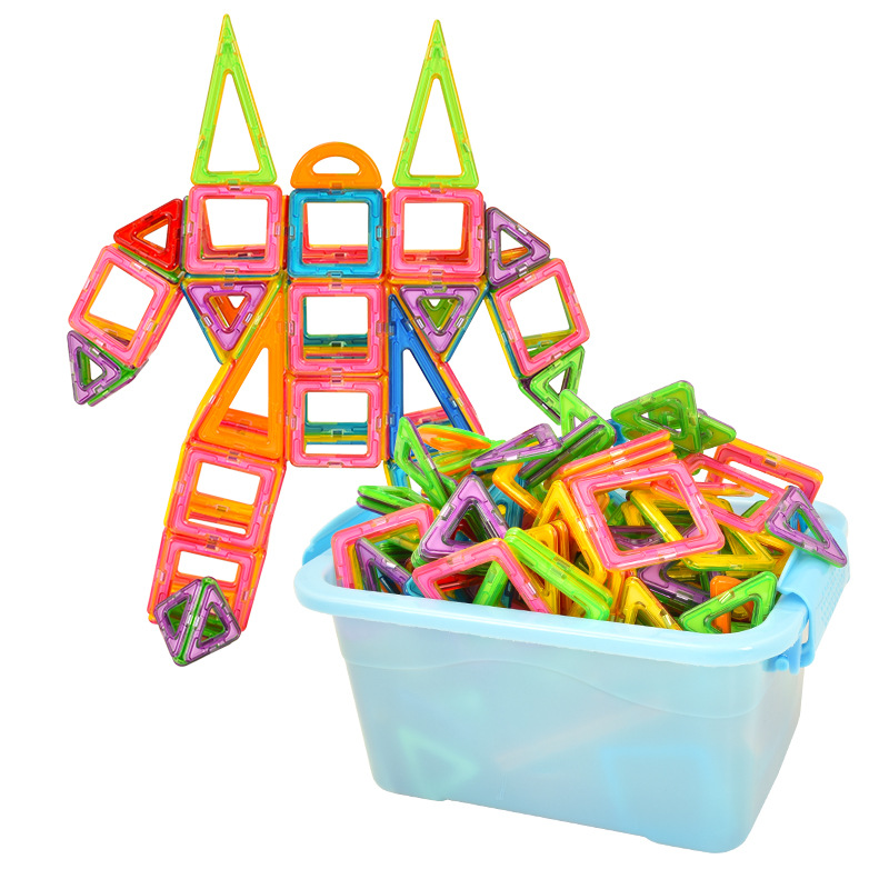 Magnetic Piece Building Blocks Children's Magnet Magnetic Piece Puzzle Boys Girls Baby Iron Piece Puzzle Assembled Toy Square