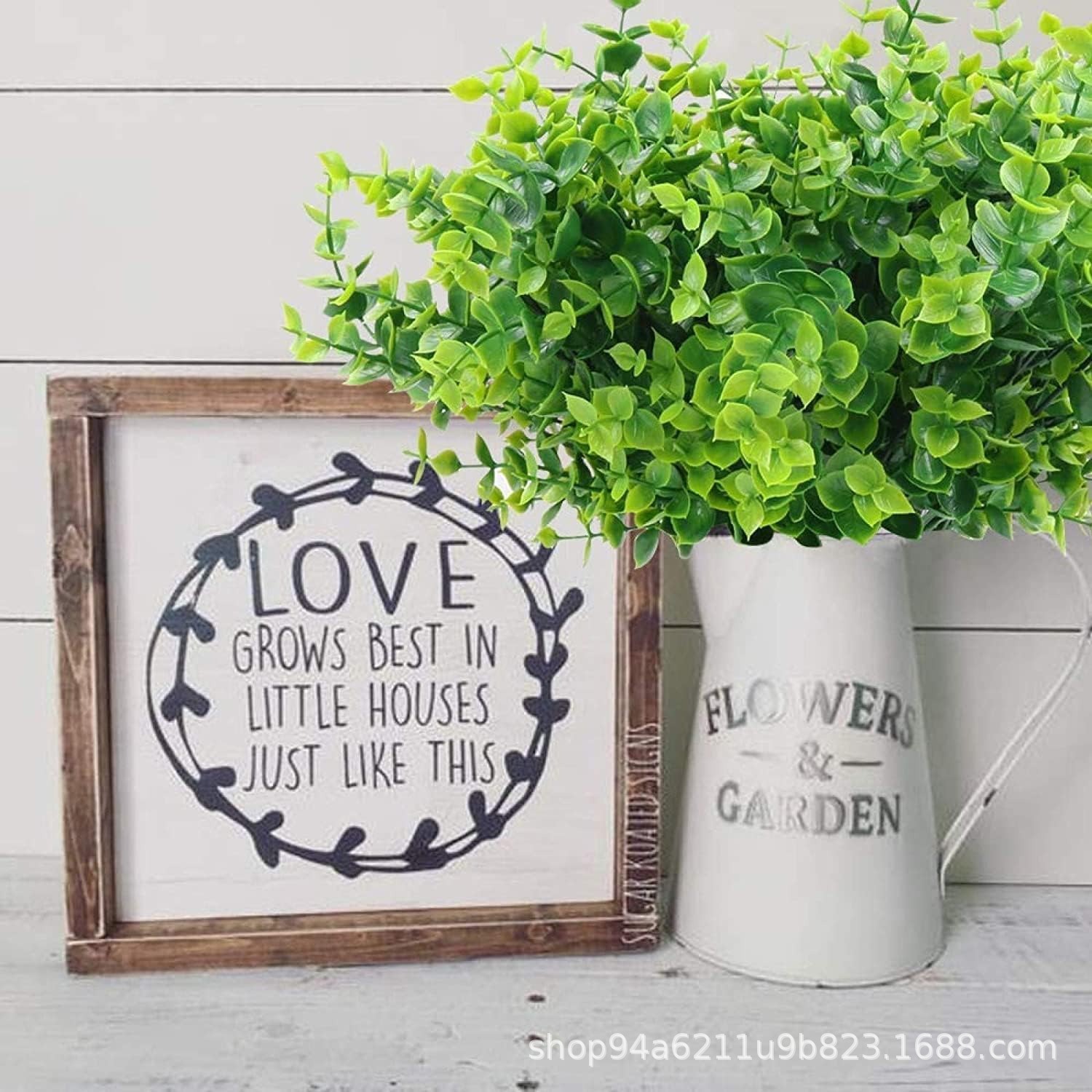 Amazon Artificial Green Plant 7-Pronged Eucalyptus Money Leaf Bouquet Plant Wall Wedding Gardening Project Scenery Ready Stock
