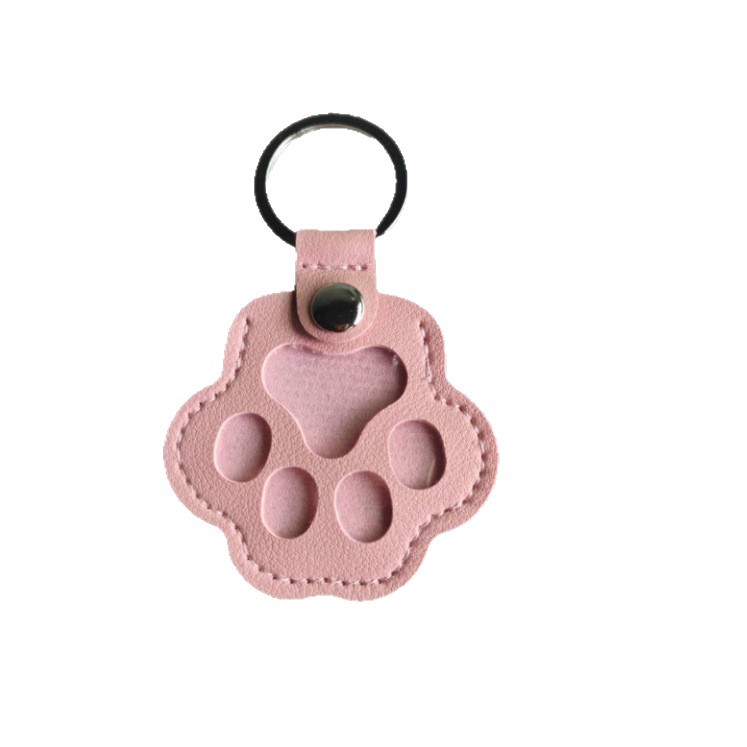 Hot Selling Pet Hair Pu Cosmetics Bag Portable Paw Print Keychain Pendant Hair Commemorative Tag Cat and Dog Pet Tag