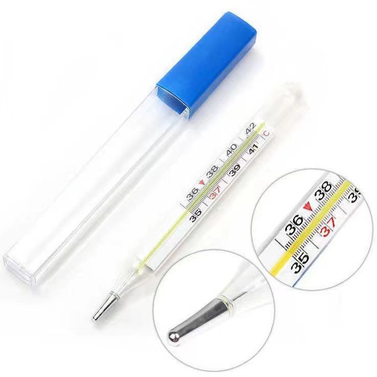 Mercury Thermometer Glass Mercury Thermometer Liquid Large Kidsren and Adults Only Export Thermal Probe Thermometer