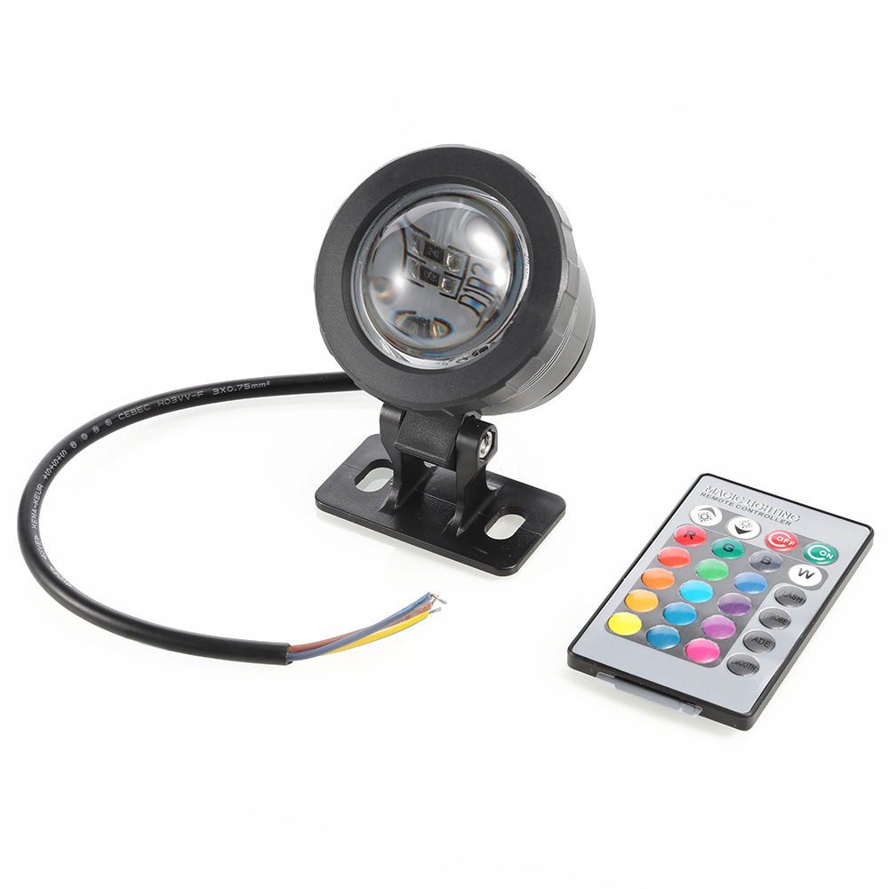 Cross-Border E-Commerce Best-Selling 5W 10W Rgb Underwater Light Colorful Remote Control Underwater Light Park Square Landscape Spotlight