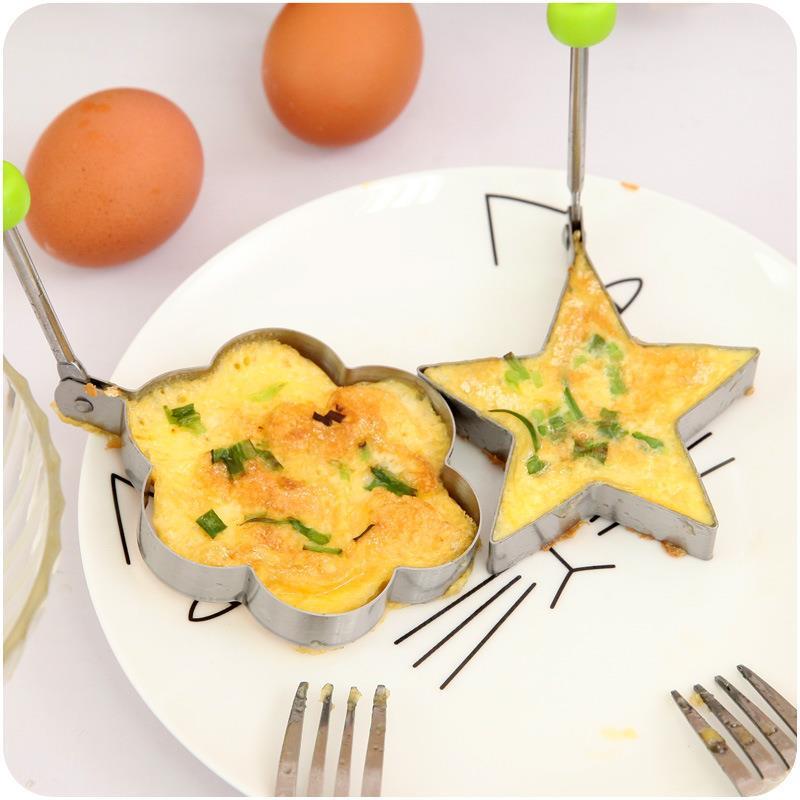 Stainless Steel Fried Egg Mold Artifact Home Breakfast Fried Egg Poached Egg Model Creative Love Round Fried Egg