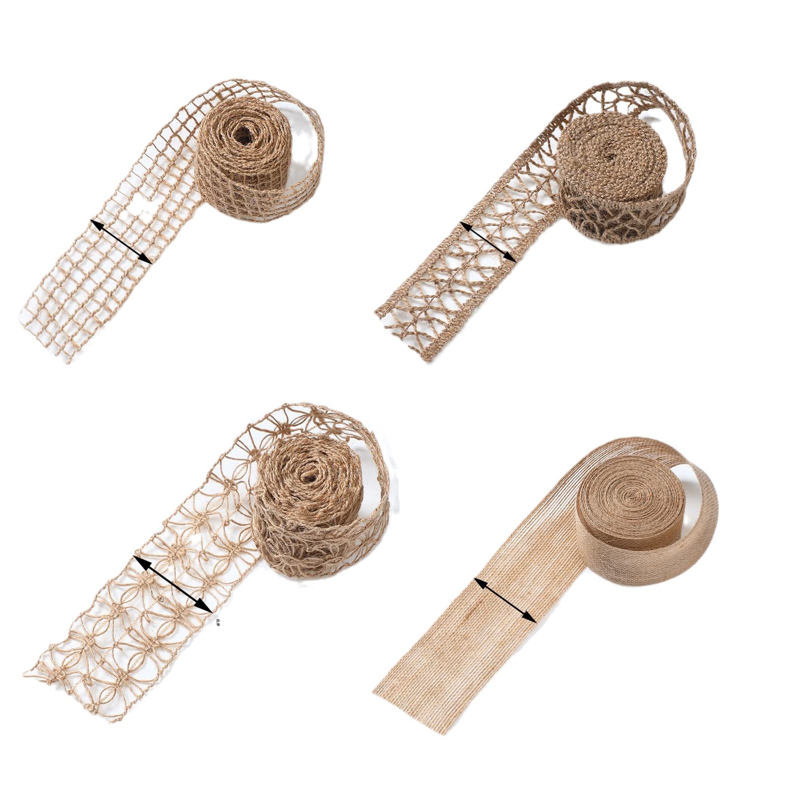 Cross border hot linen ribbon natural jute burlap lace mesh decorative ribbon suitable for DIY handmade