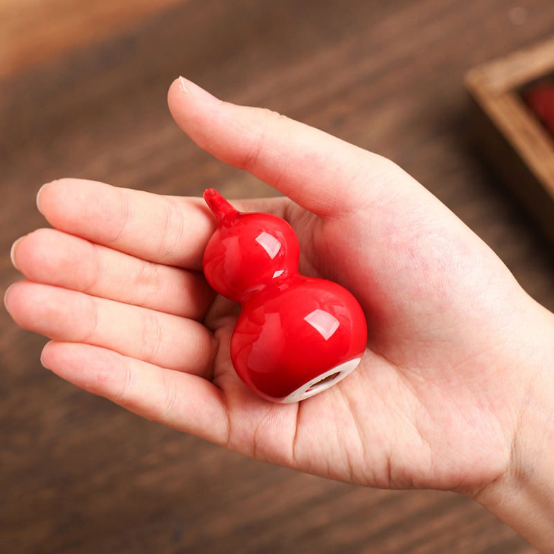 Ceramic Gourd Mini Ornaments, Cute and Colorful, Small Fresh Tea Pets, Tea Ceremony Accessories, Five Blessings and Colorful Gourds