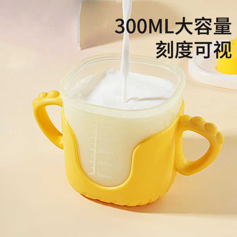 Children's Milk Cup Baby Baby Baby's Milk Heat Insulation Anti-fall Anti-scalding Anti-leakage Water Cup with Lid Scale Straw