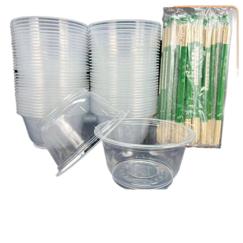 Disposable Tableware Plastic Bowl Packaging Thickeneded Takeaway Small Lunch Box Fast Food Box with Lid Resistant to High Temperature Chaozhou No