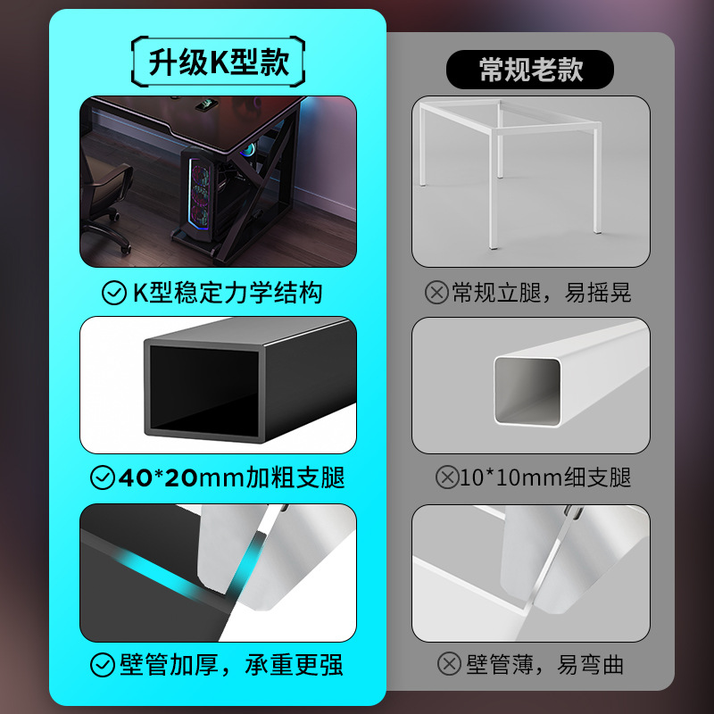 Desk Double Computer Desk Desktop Bedroom Home Modern Simple Plate-Type Table and Chair Combination Set E-Sports Table